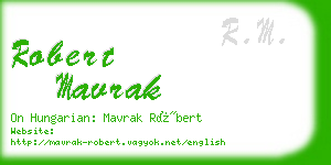 robert mavrak business card